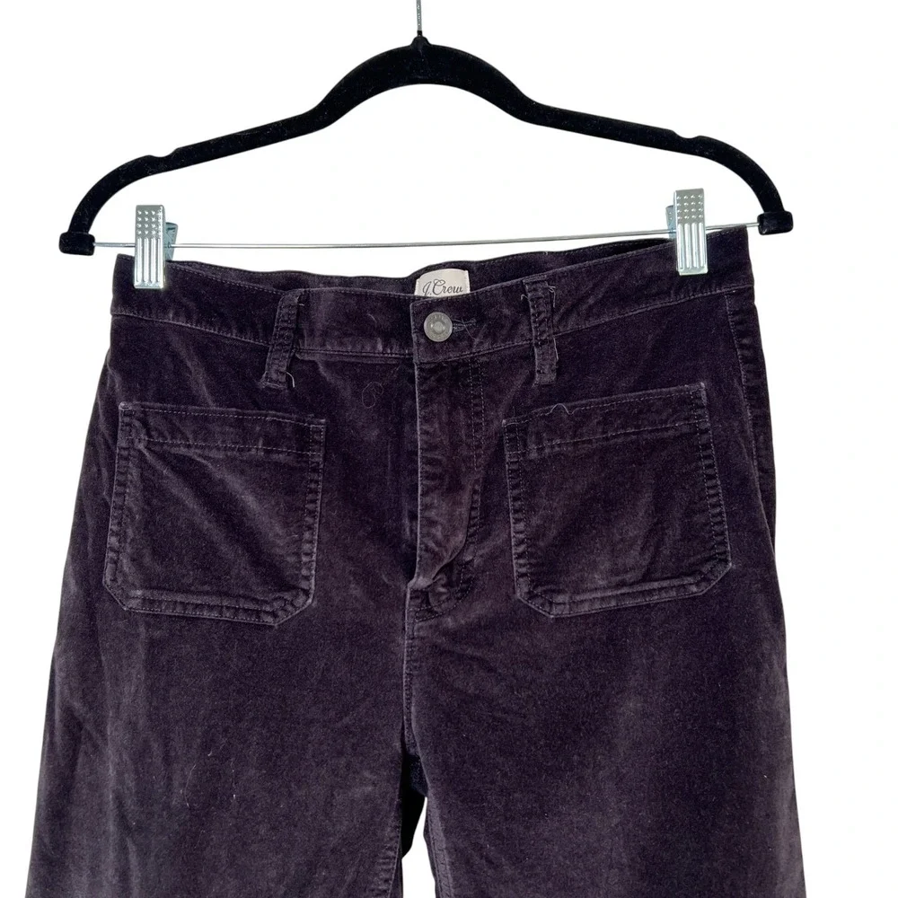 J Crew Womens Velvet Pants Sz 29 Tall Black Boot Crop Stretch Quiet‎ Luxury
